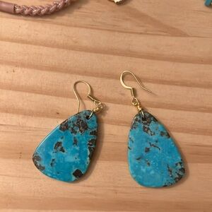 Turquoise slab earrings